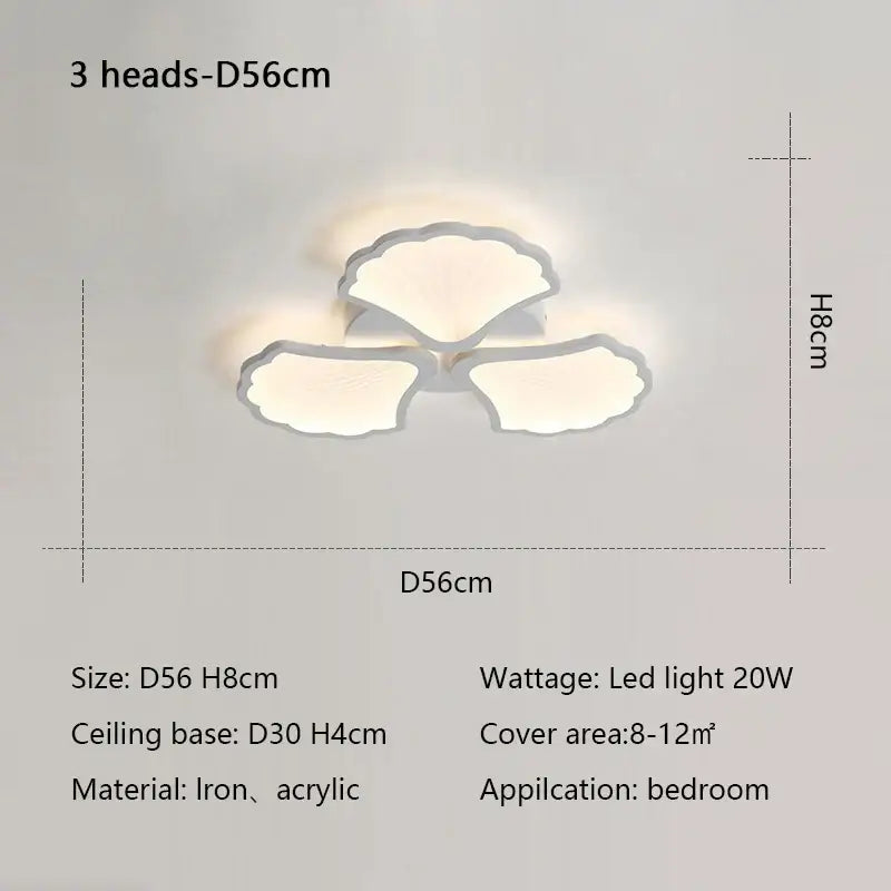 White Ginkgo Ceiling Lamp