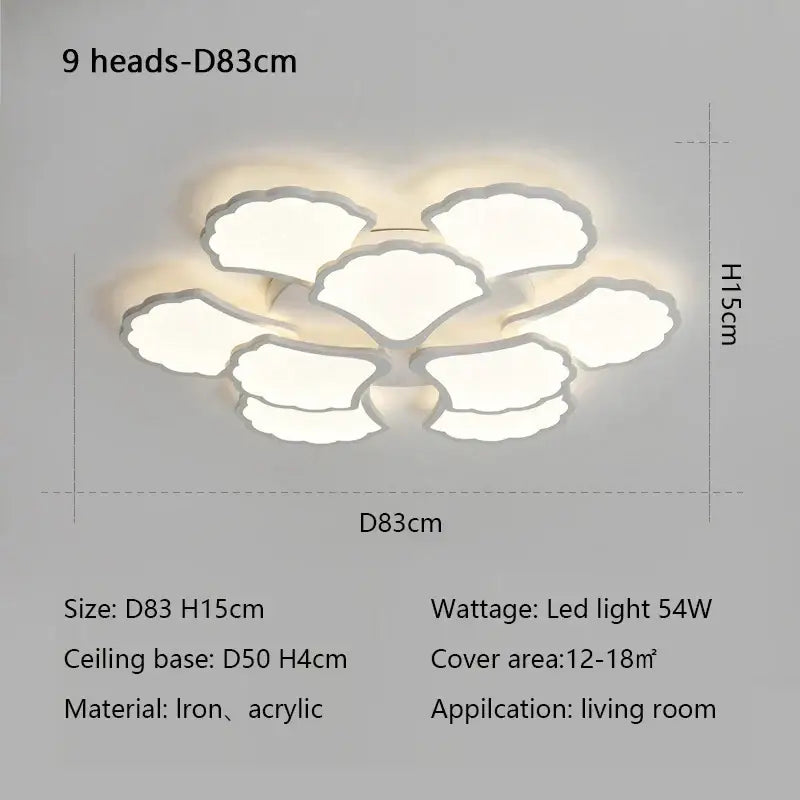 White Ginkgo Ceiling Lamp