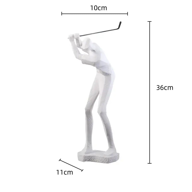 White Resin Golf Sculpture