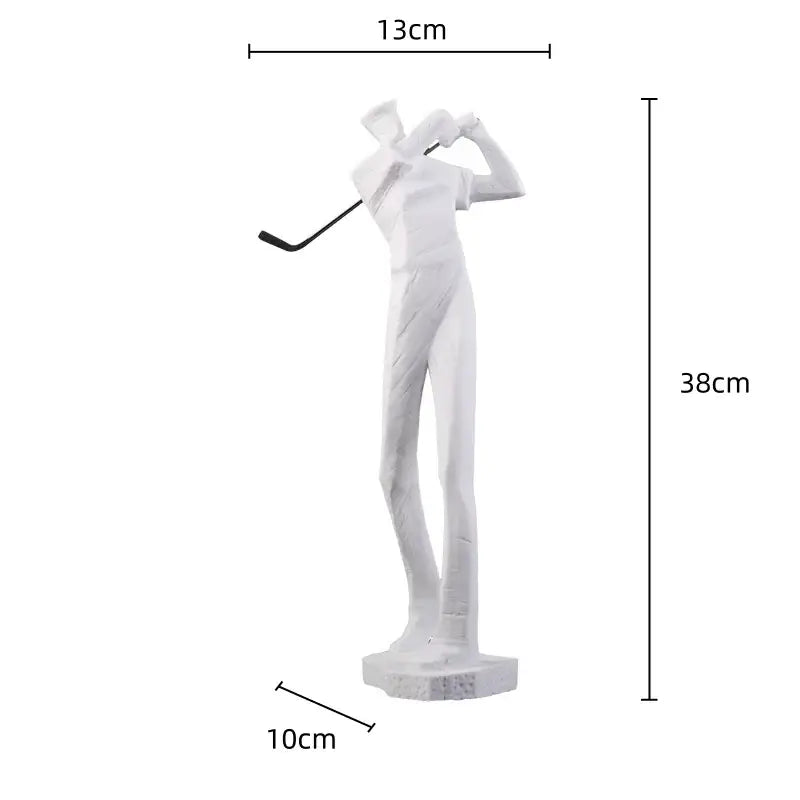 White Resin Golf Sculpture