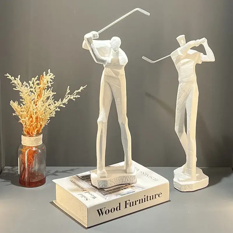 White Resin Golf Sculpture
