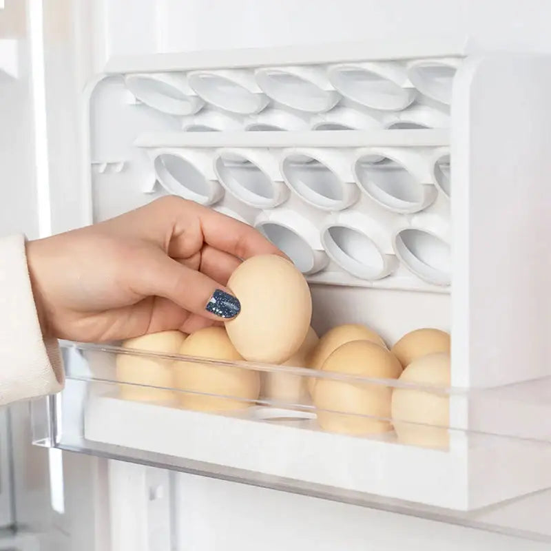 White Egg Storage Rack