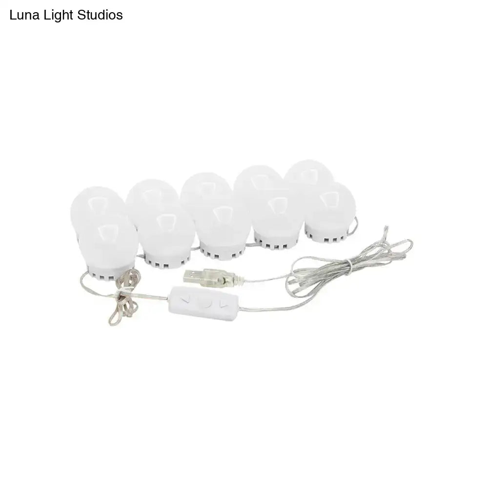 White Oval LED Vanity Light Dressing Room