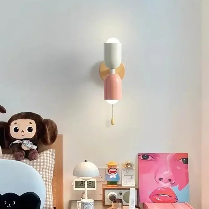 Cream Wooden Wall Lamp