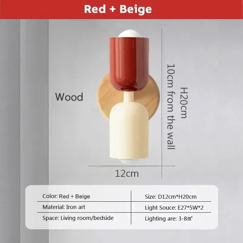 Cream Wooden Wall Lamp
