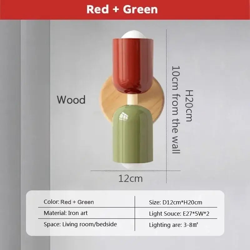 Cream Wooden Wall Lamp