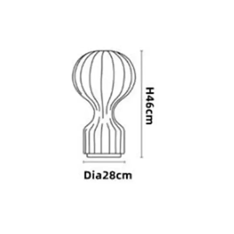 White Ribbed Silk Table Lamp