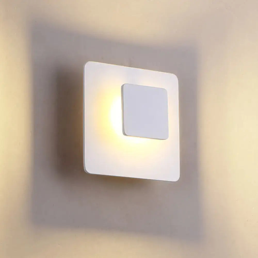 White Square LED Sconce