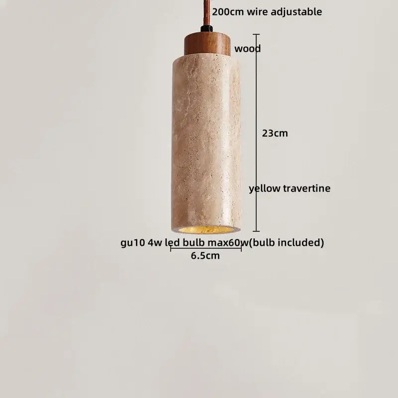 Yellow Travertine Pendant Light Small or Big Size