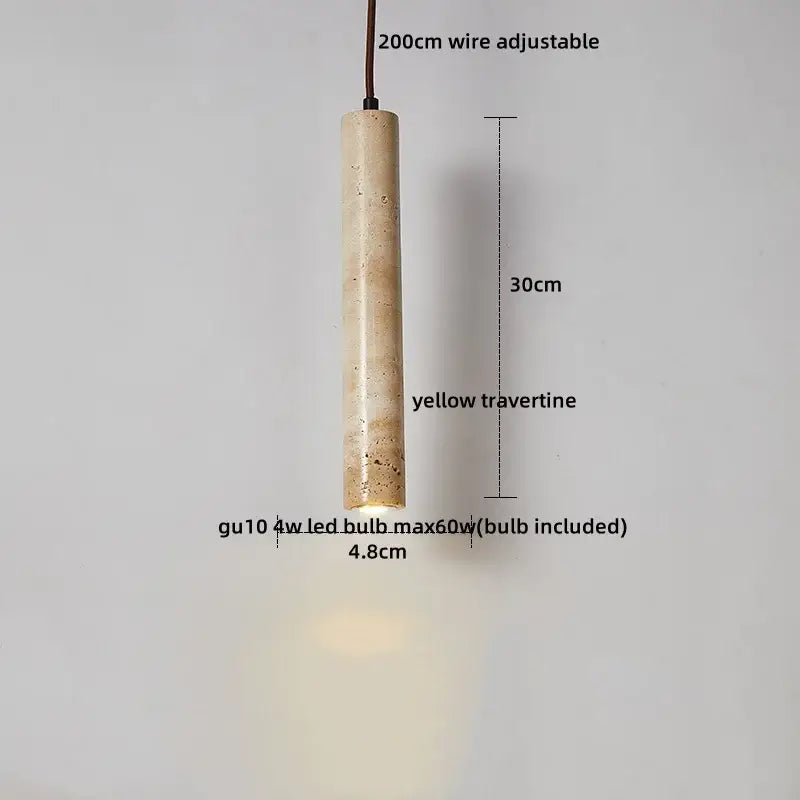 Yellow Travertine Pendant Light Small or Big Size