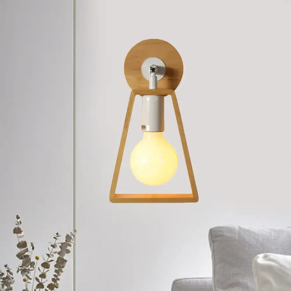 Wood Trapezoid Wall Lamp