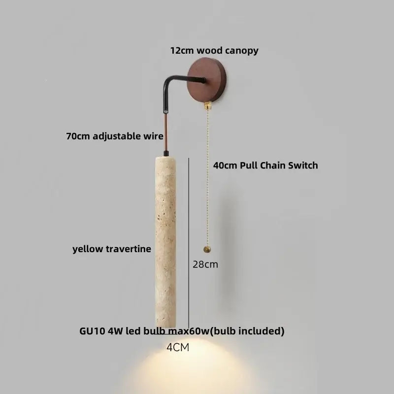 Yellow Travertine Wall Sconce