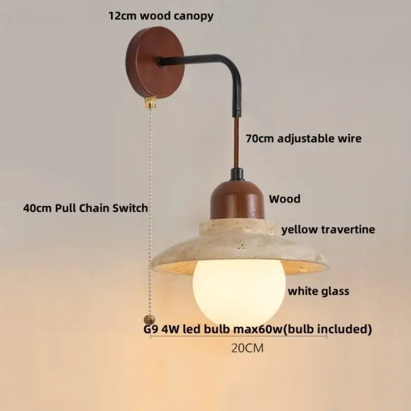 Yellow Travertine Wall Sconce