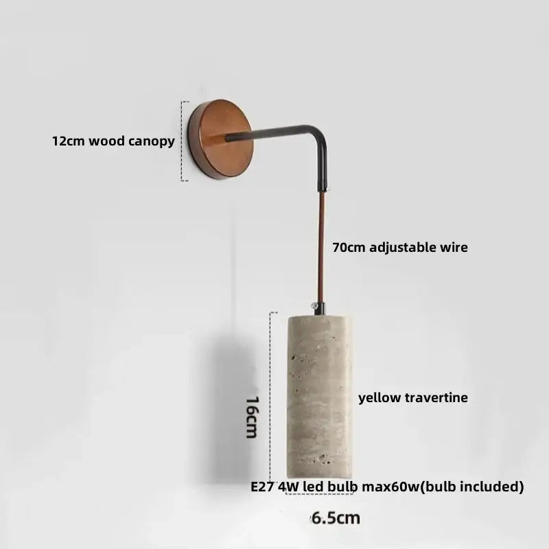 Yellow Travertine Wall Sconce
