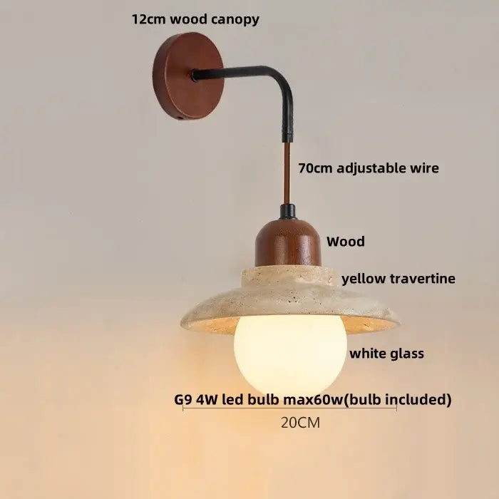 Yellow Travertine Wall Sconce
