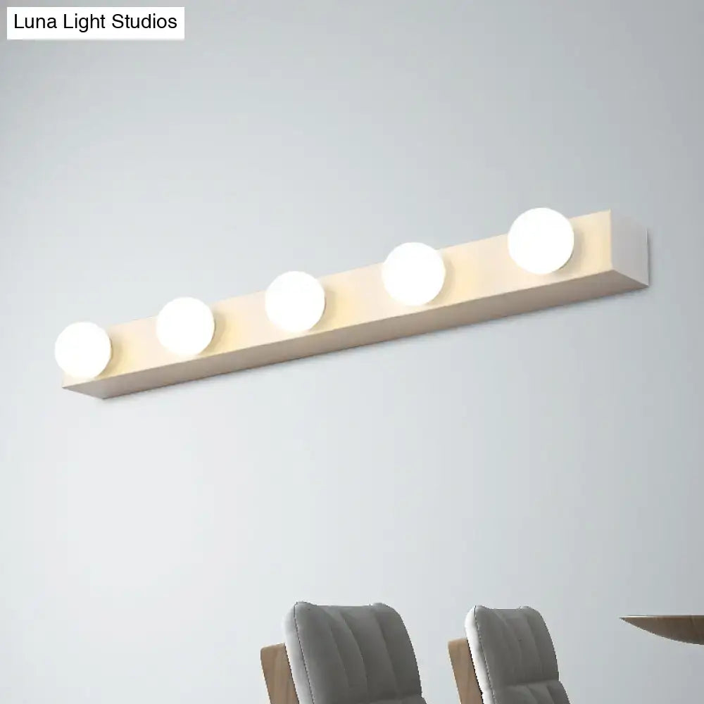White Open Bulb Vanity Light 4-6 Light Design