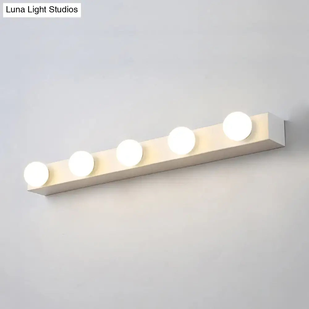 White Open Bulb Vanity Light 4-6 Light Design