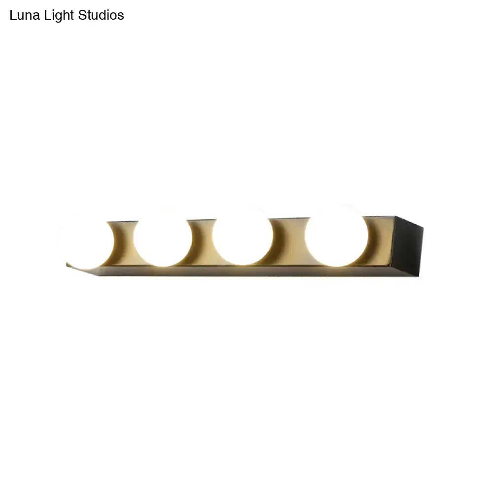 White Open Bulb Vanity Light 4-6 Light Design