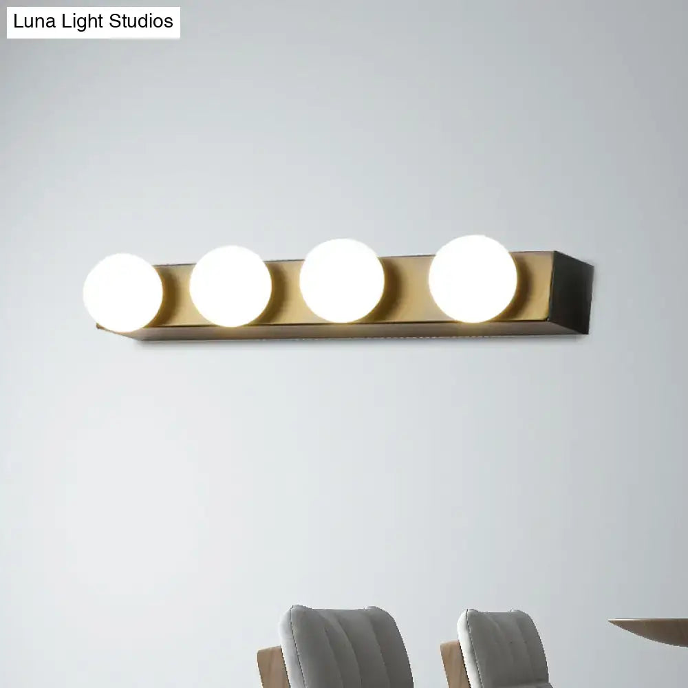 White Open Bulb Vanity Light 4-6 Light Design