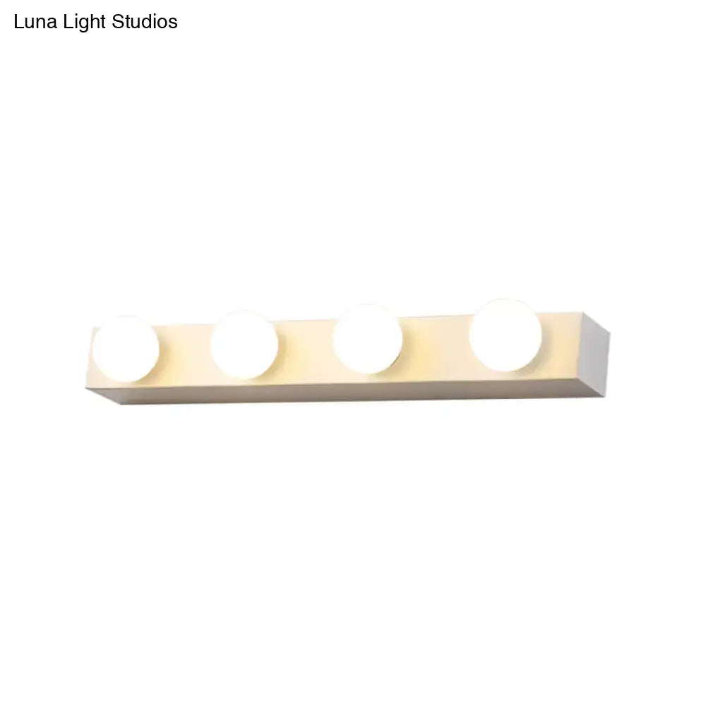White Open Bulb Vanity Light 4-6 Light Design