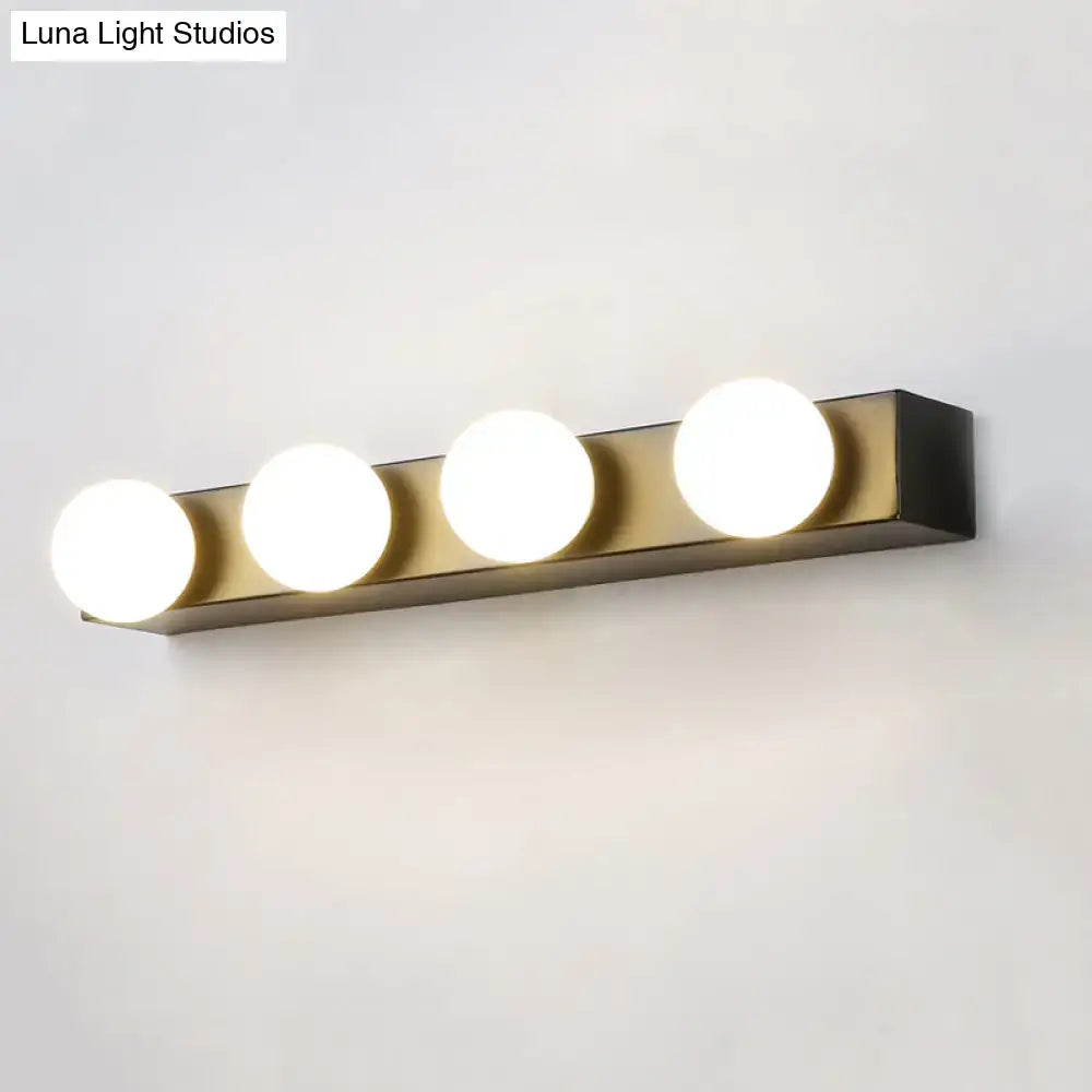 White Open Bulb Vanity Light 4-6 Light Design