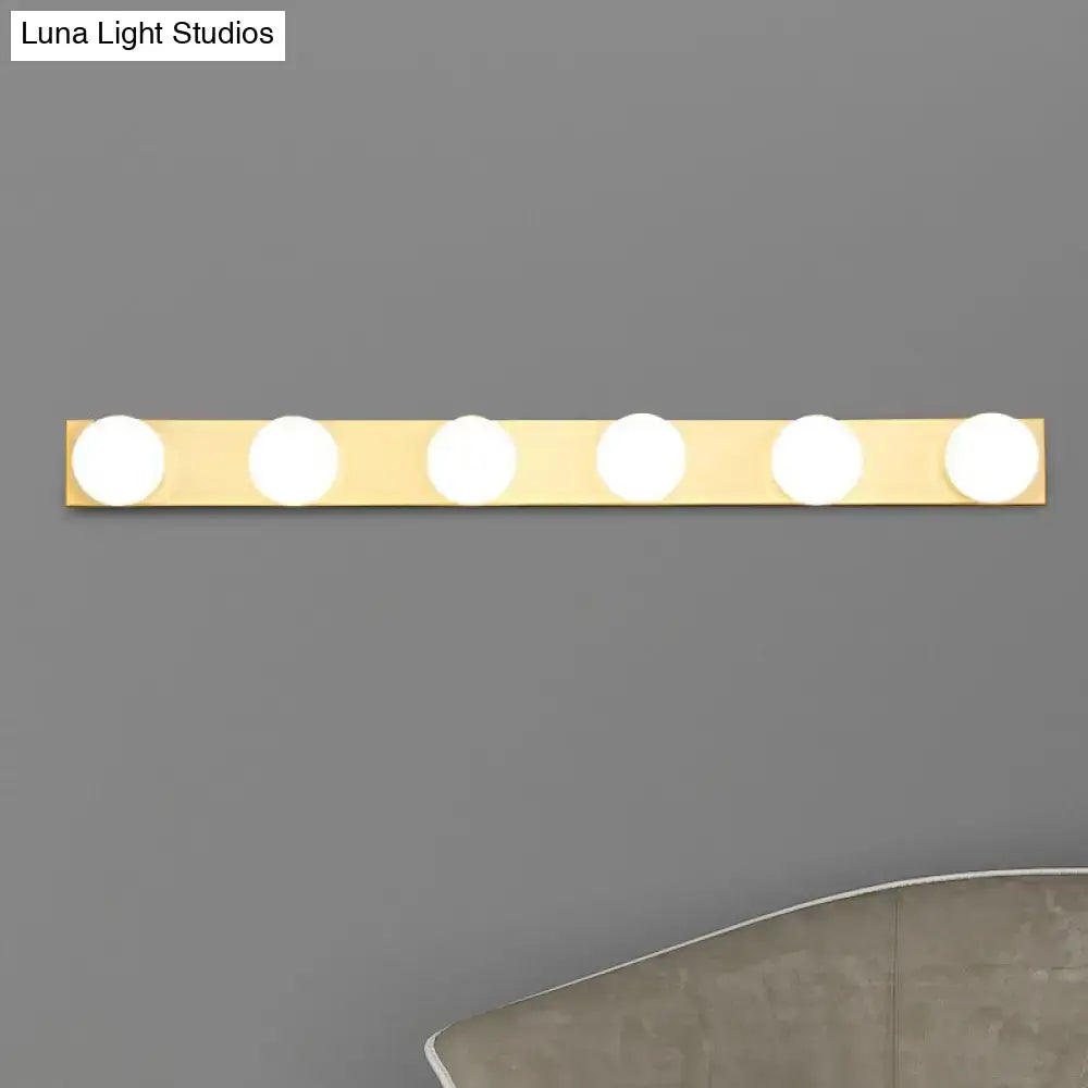 White Open Bulb Vanity Light 4-6 Light Design