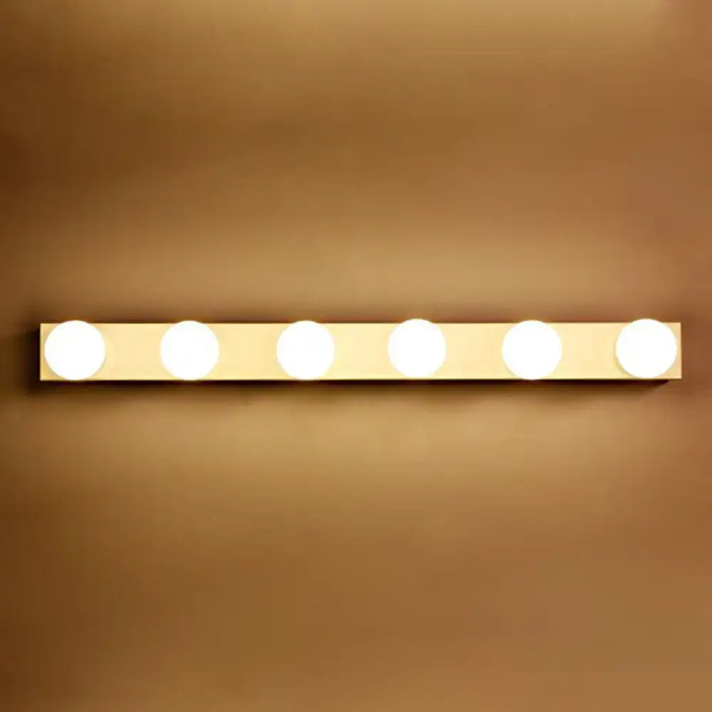White Open Bulb Vanity Light 4-6 Light Design