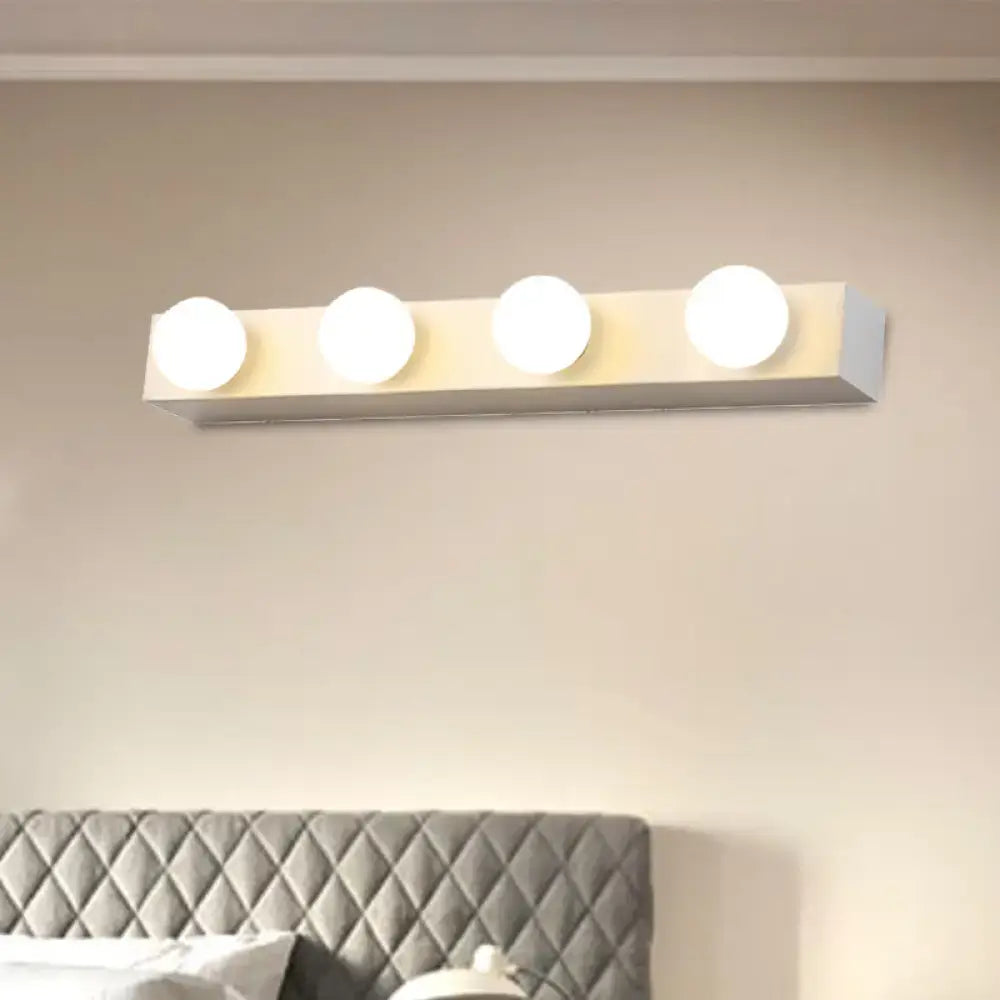 White Open Bulb Vanity Light 4-6 Light Design