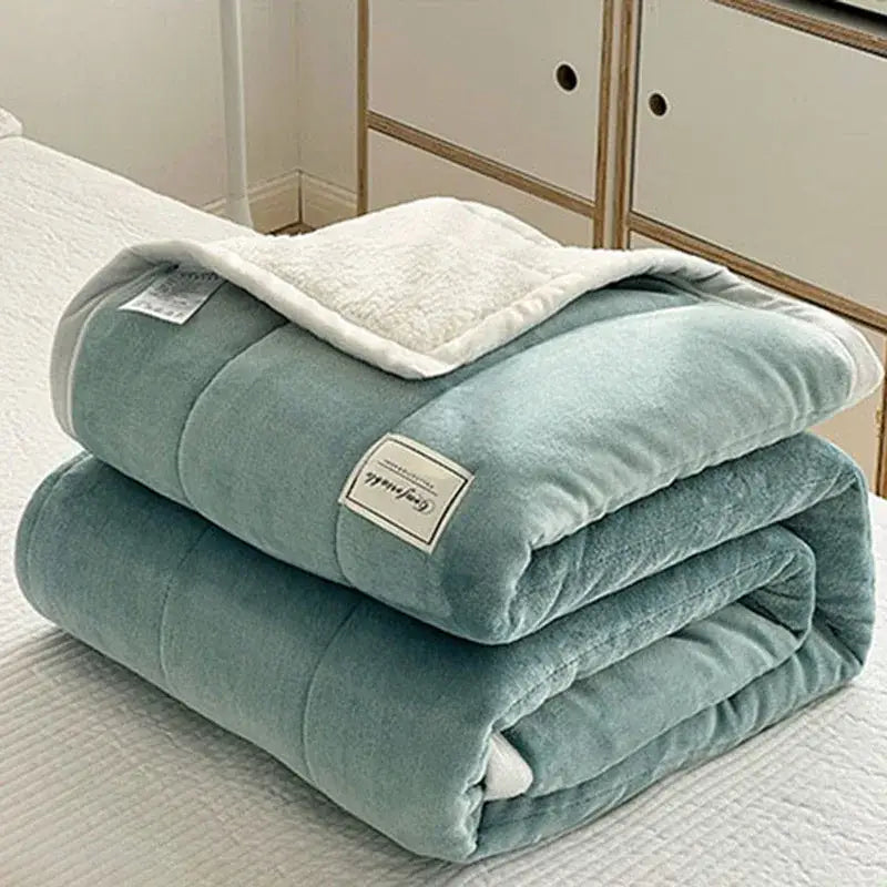 Mint Lamb's Wool Blanket