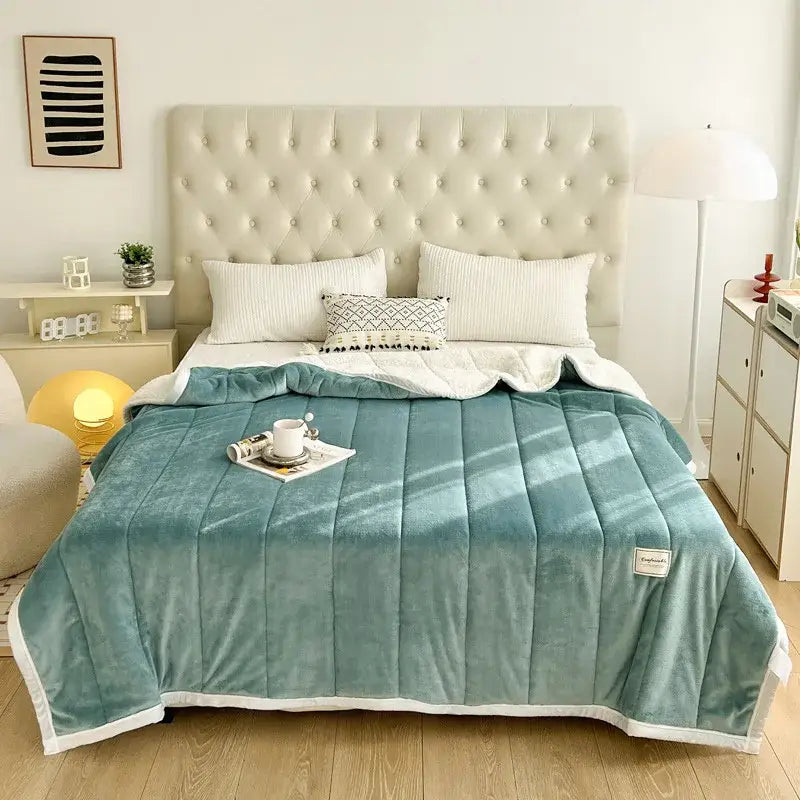 Mint Lamb's Wool Blanket