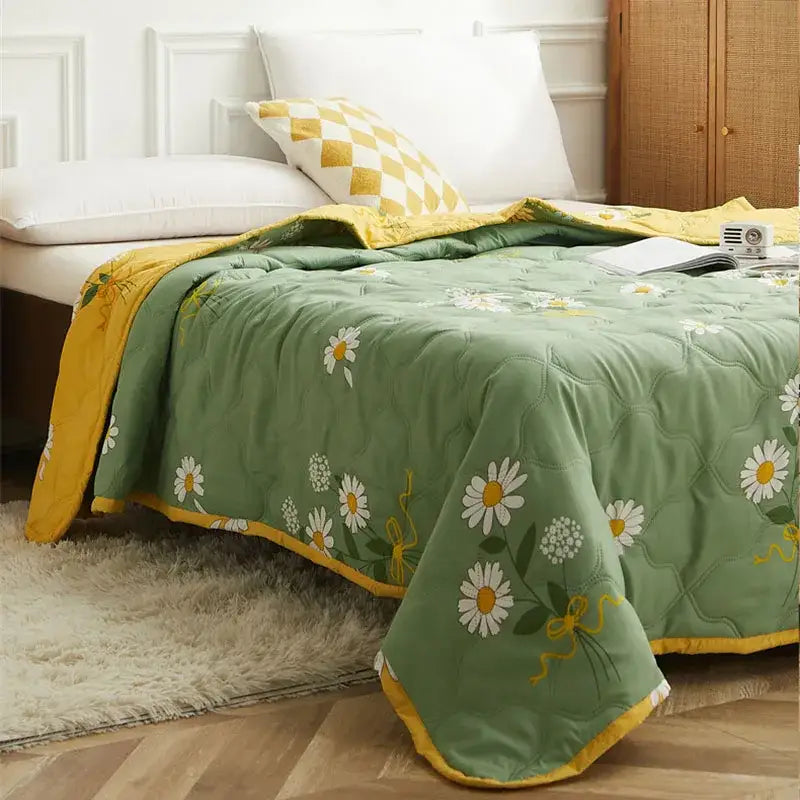 Mint Daisy Quilted Bedding