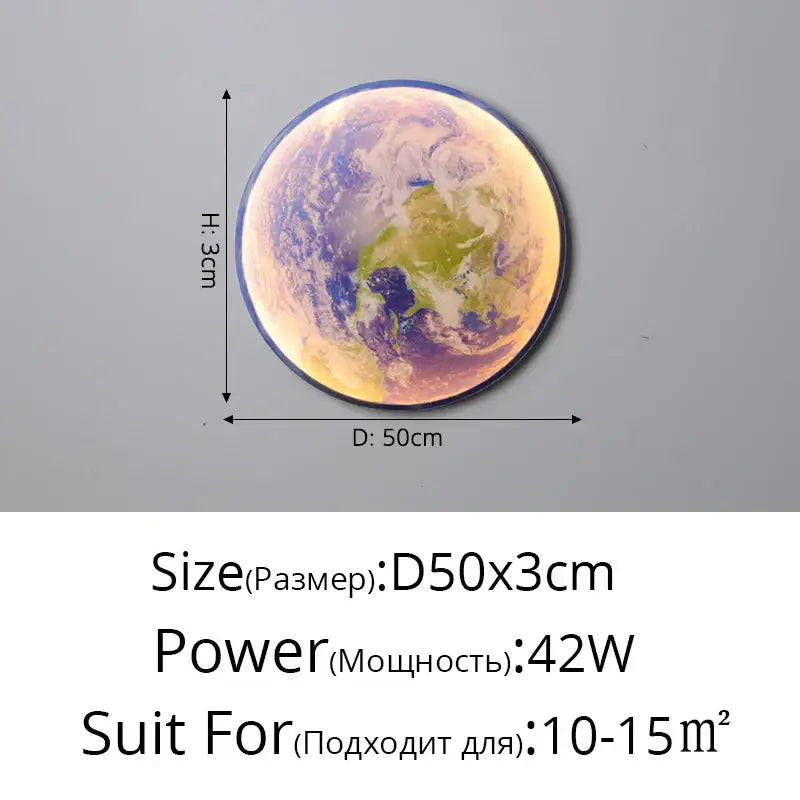 Moon Earth LED Wall Light