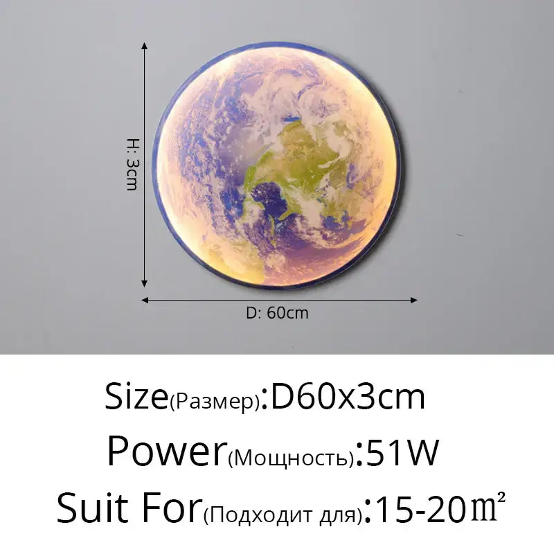 Moon Earth LED Wall Light