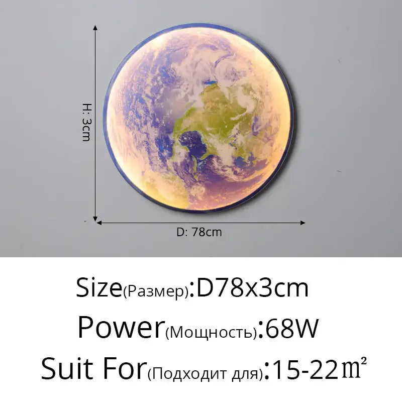 Moon Earth LED Wall Light