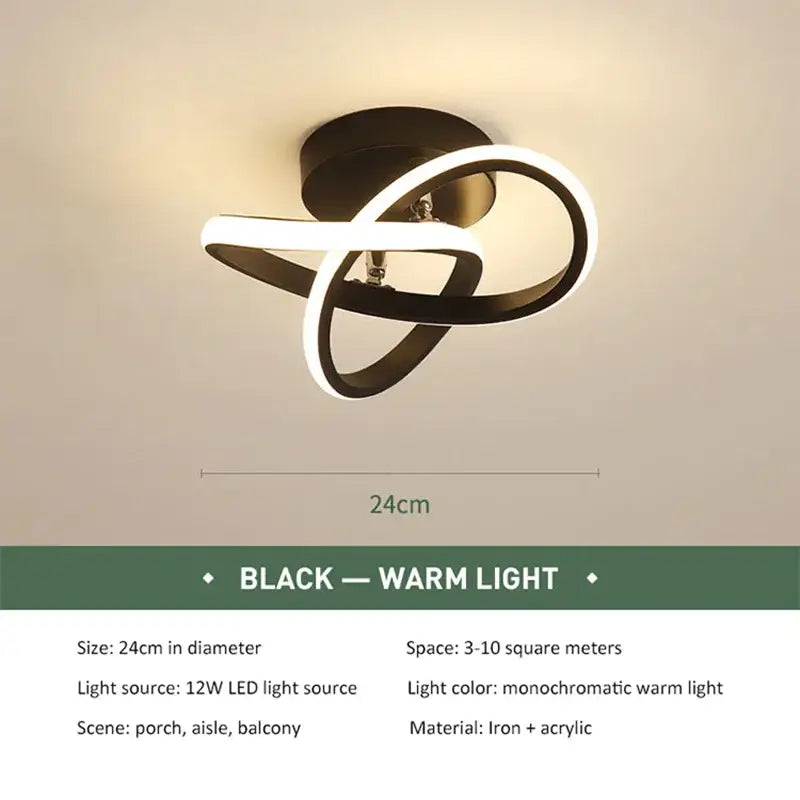 Black Abstract Ceiling Light