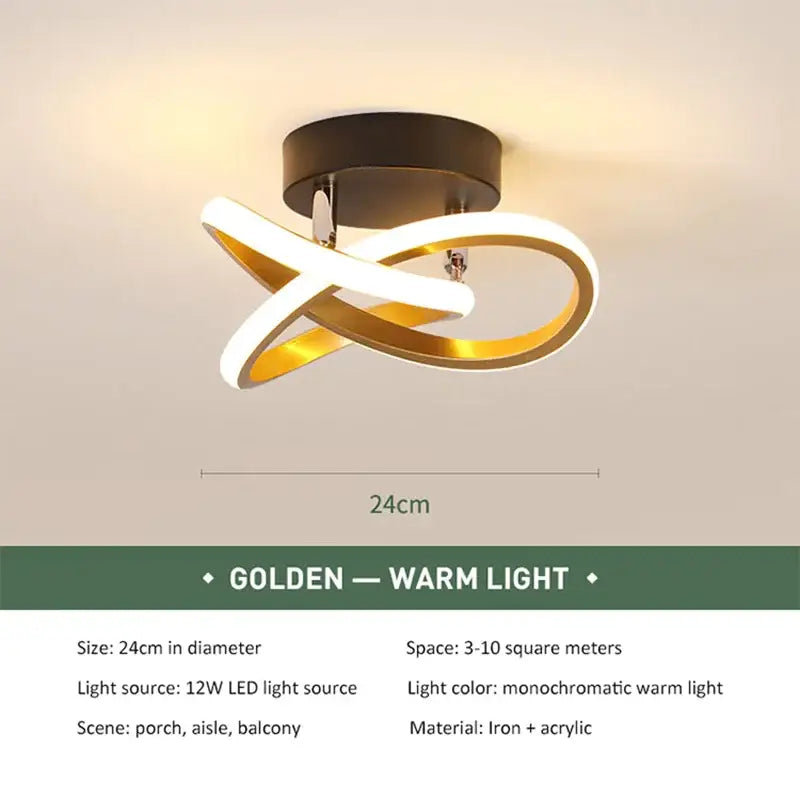 Black Abstract Ceiling Light