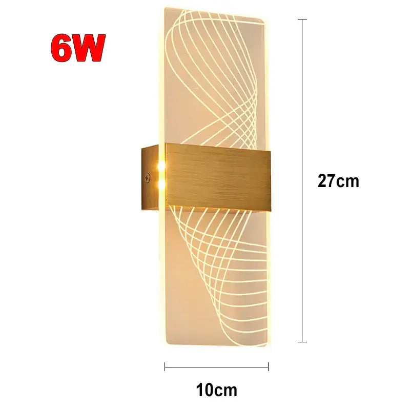 Black Acrylic Wall Sconce with Touch Sensor