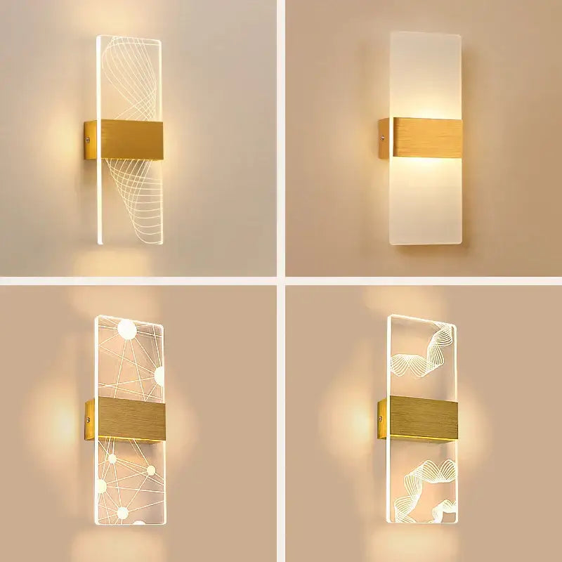 Black Acrylic Wall Sconce with Touch Sensor