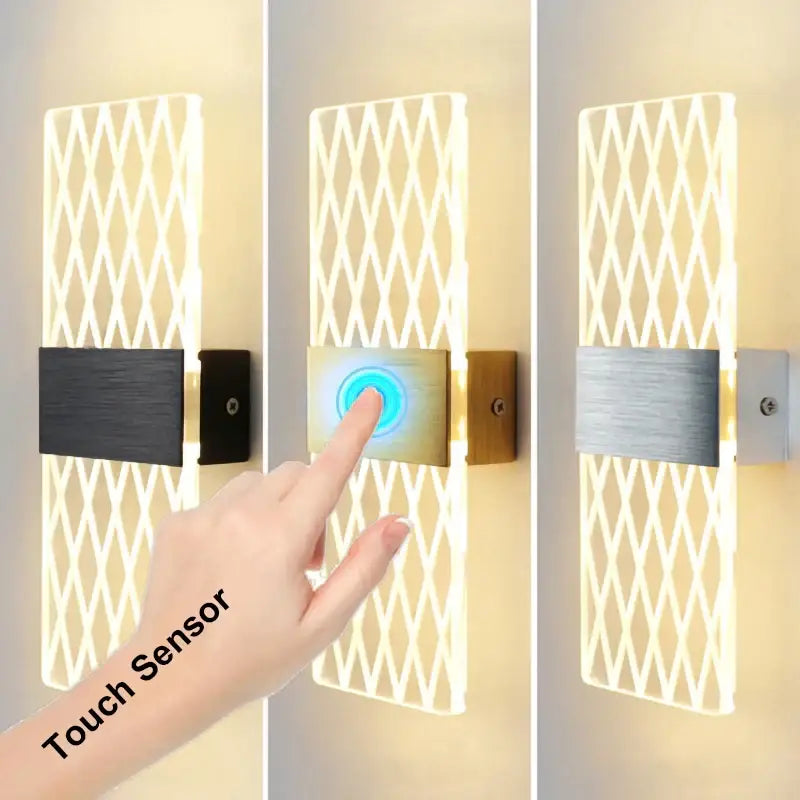 Black Acrylic Wall Sconce with Touch Sensor