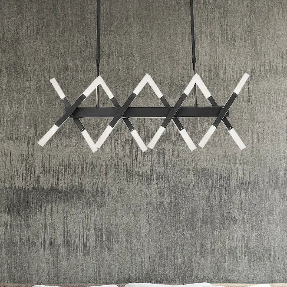 Black Acrylic Tube Twenty-Light Island Pendant