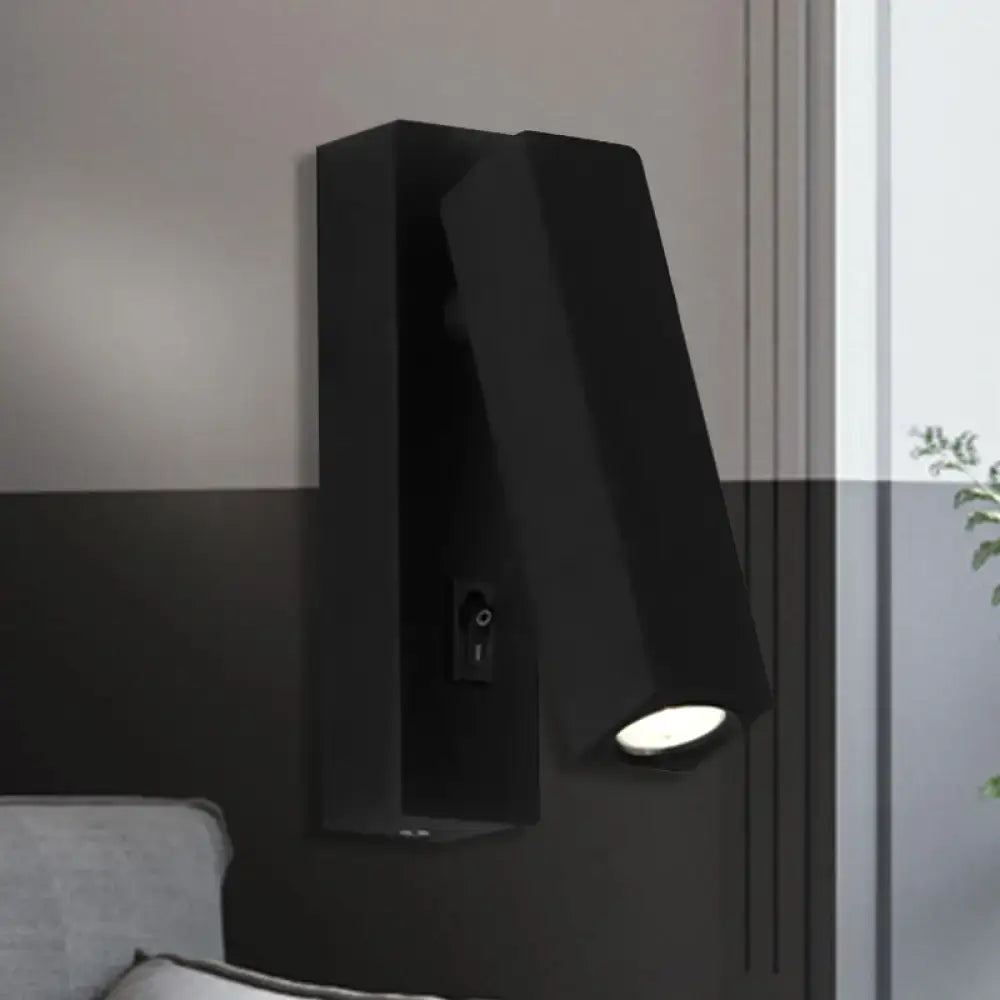 Silver White Reading Sconce Rotatable Design