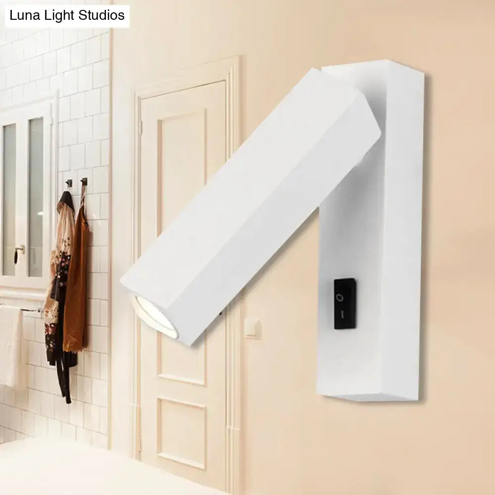 Silver White Reading Sconce Rotatable Design