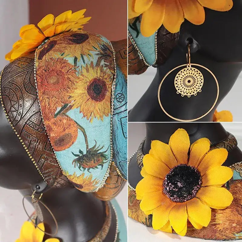 Black Yellow Figurine Decor