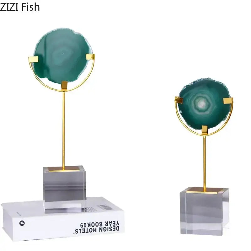 Agate Crystal Gold Ornaments