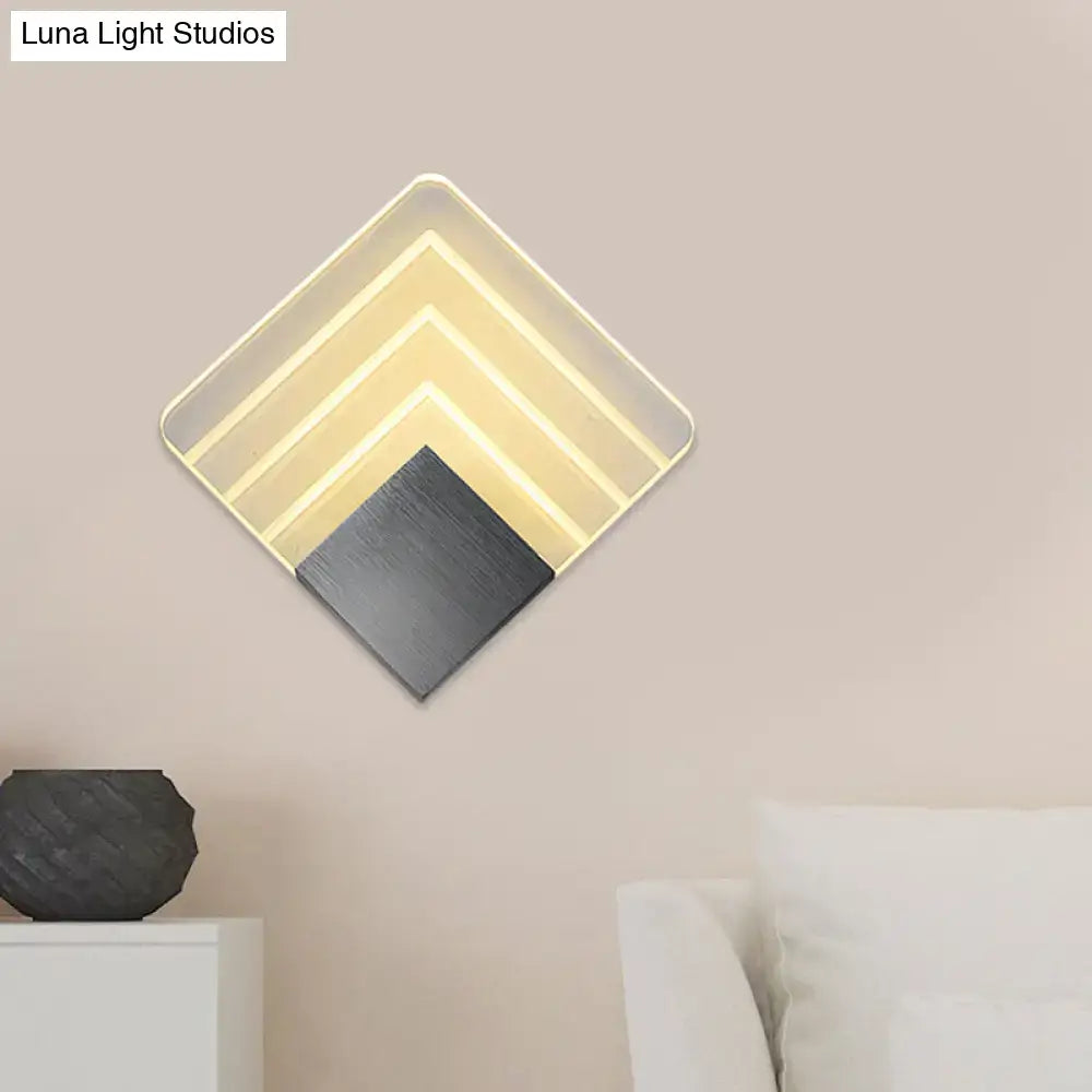 Silver Black Square Sconce