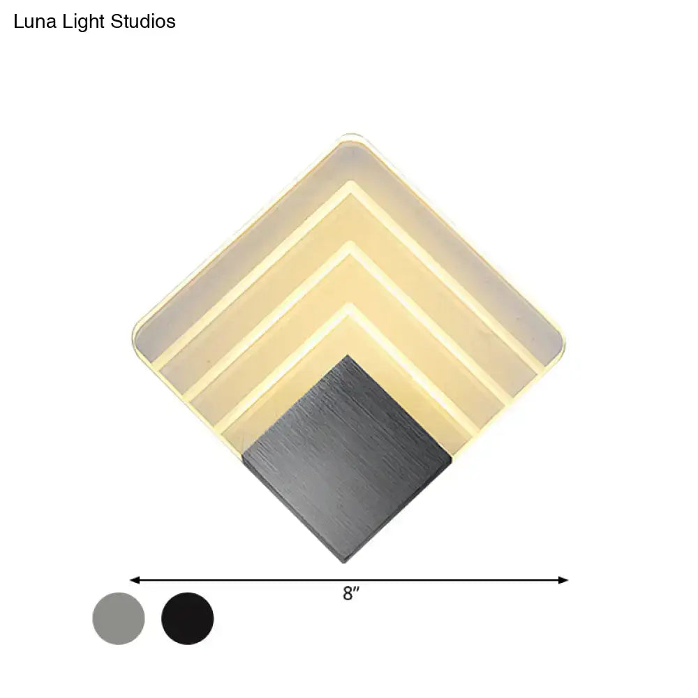 Silver Black Square Sconce