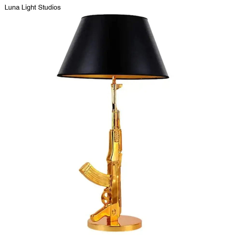 Gold Black Gun Floor Lamp