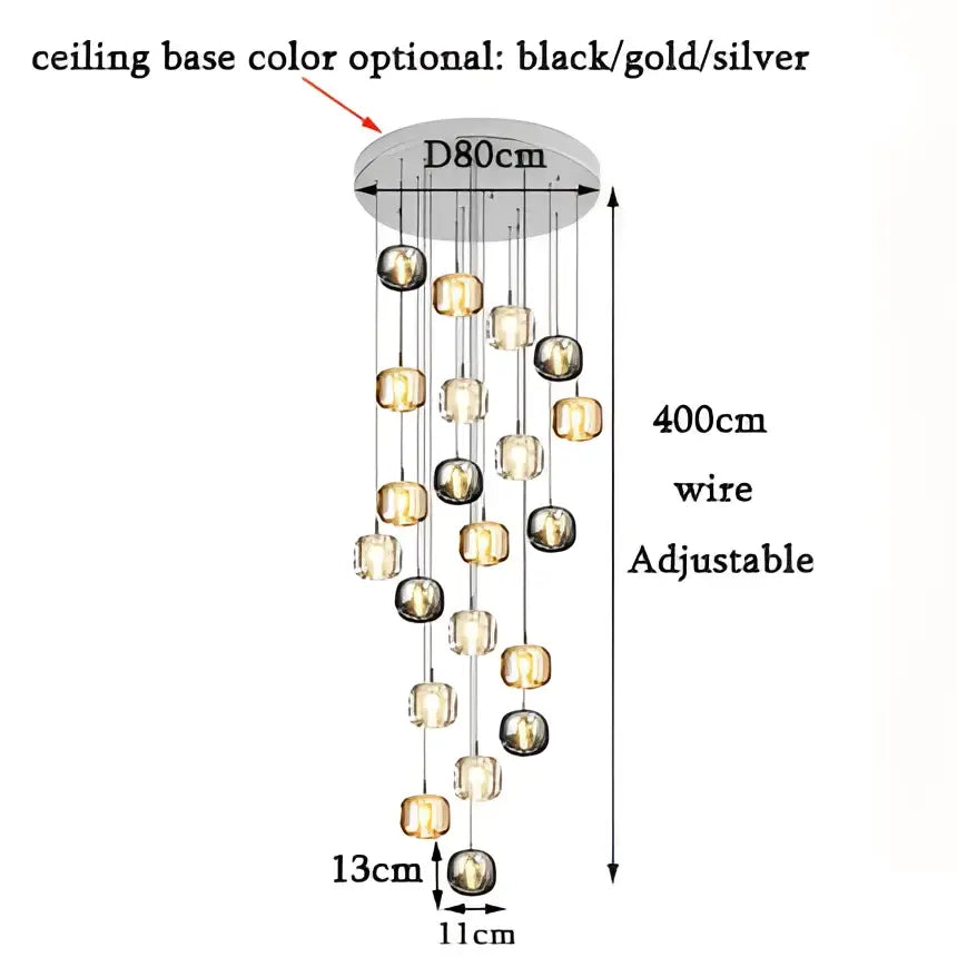 Gold Crystal LED 21-Light Dining Area Chandelier