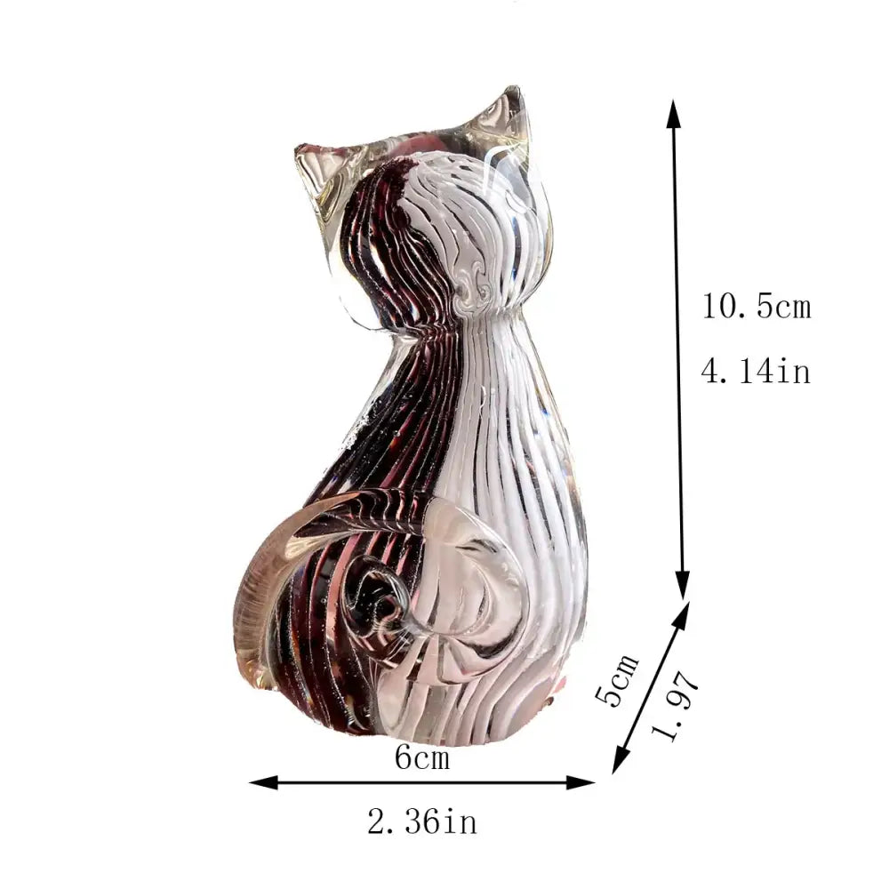Amber Glass Cat Figurine Set