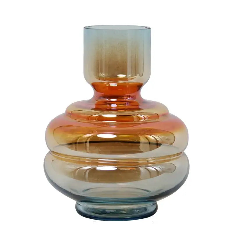 Amber Blue Gradient Glass Vase